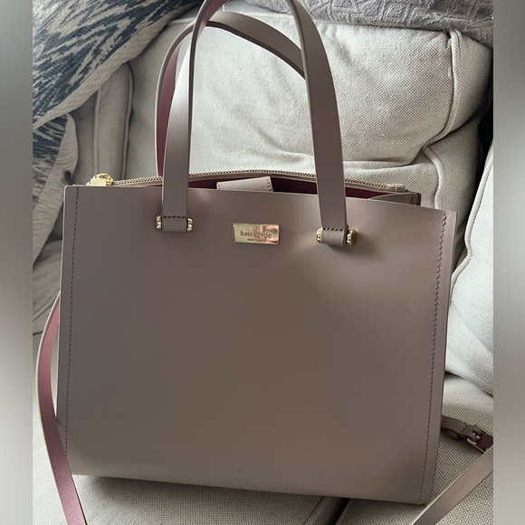 Kate Spade Arbour Hill Caley Almond & Pink Leather Handbag with Shoulder Strap - Picture 2 of 6